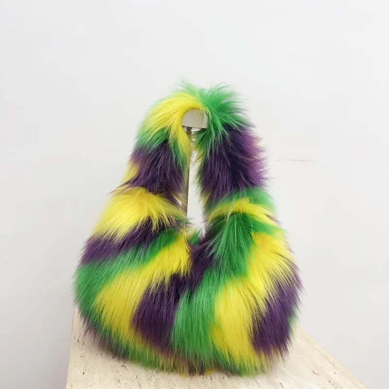 

Зимняя плюшевая сумка через плечо 2026 года, пушистая дизайнерская женская сумка, теплая мягкая сумка Y2K для девушек, маленькая сумка из искусственного меха