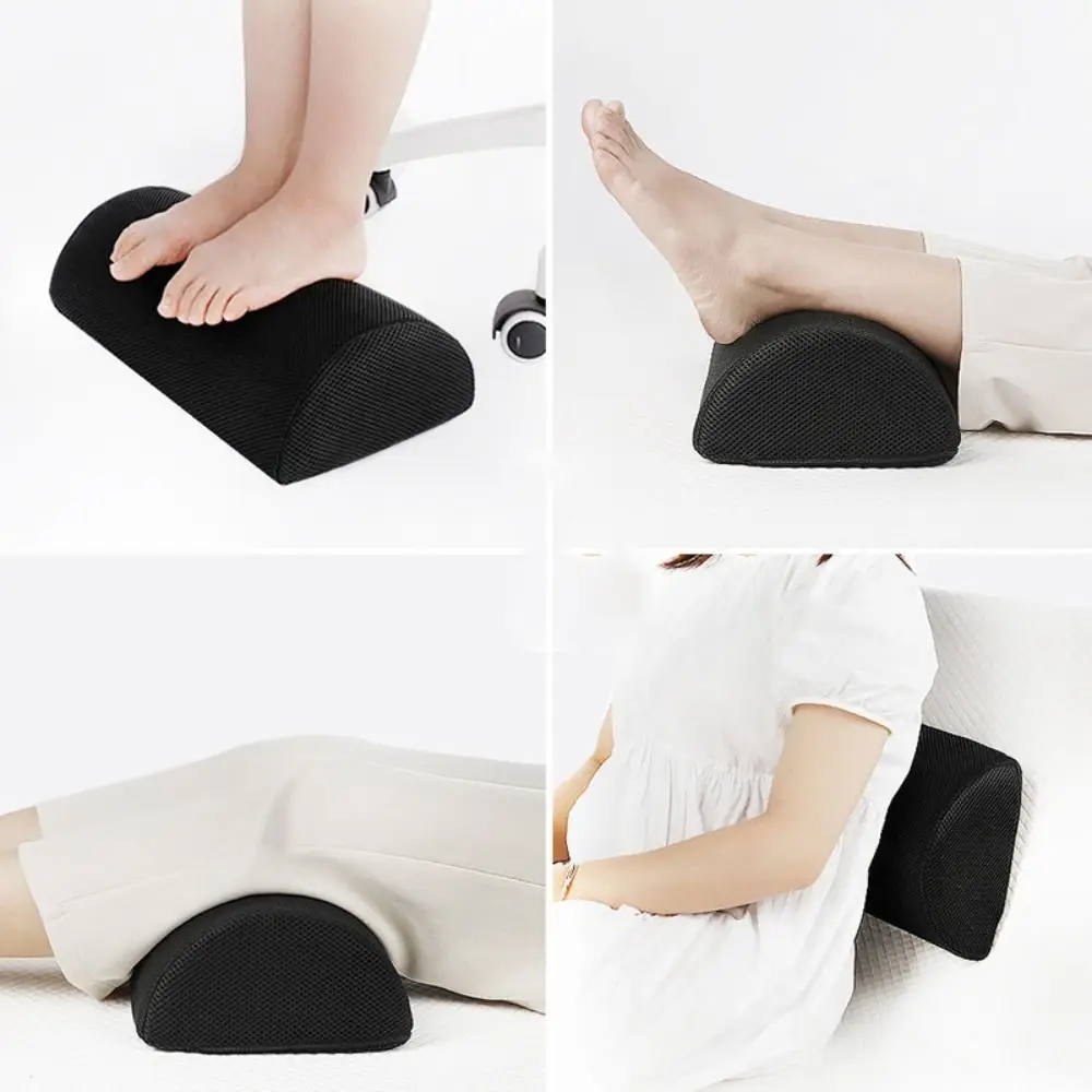 Relaxing Memory Cotton Feet Pillow Oval Black Foot Rest Ergonomic Foot Rest Cushion Under Desk