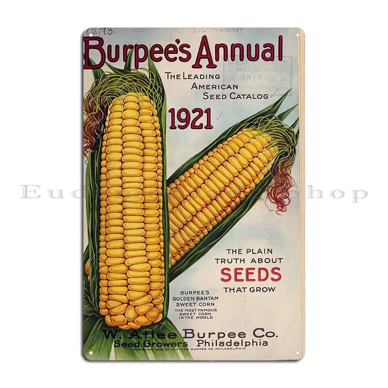 Vintage Burpee S Seed Annual Catalog Cover 1921 Metal Sign Rusty Printed Living Room Wall Cave Printing Tin Sign Poster