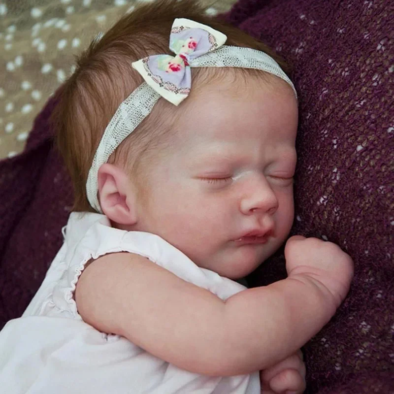 17-calowe Ashley już pomalowane zestawy lalek Vinyl Reborn Doll Kit realistyczne noworodki miękkie śpiące