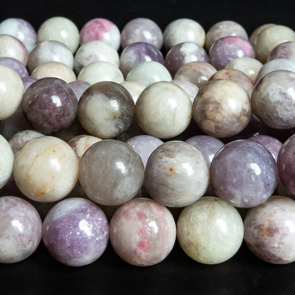 15‘’ Natural Chinese Pink Tourmaline Beads 4/6/8/10mm Round Smooth Beads For Jewelry Making DIY Bracelets Accessories