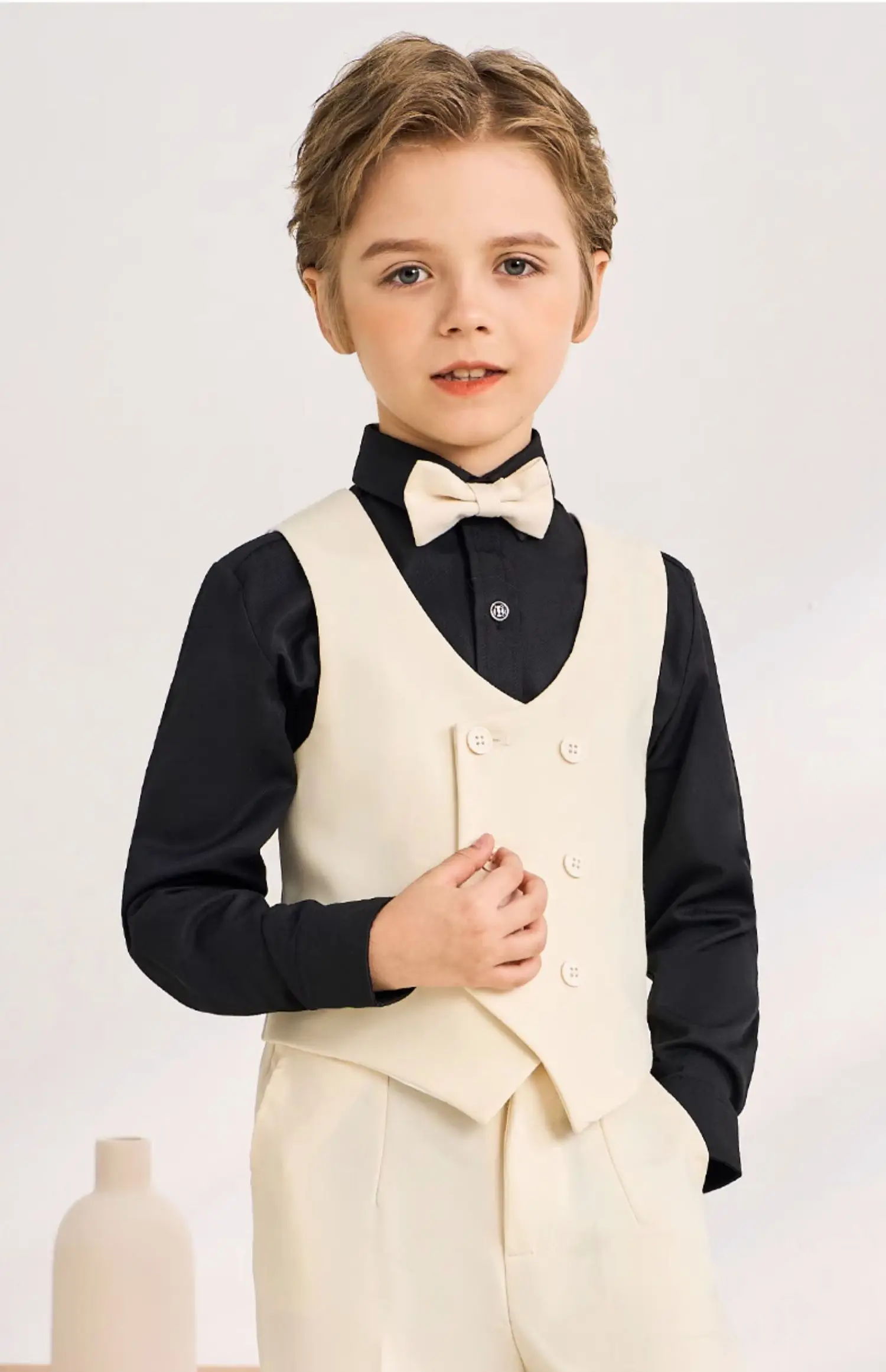 Children\'s Day Champagne Photography Suit Kids Birthday Ceremony Costume Boys Performance Set Newborn Baby Formal Wedding Dress