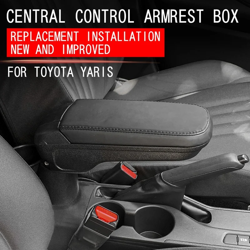 Black Center Console Armrest Box Storage Box Interior Accessories For Toyota Yaris/Yaris Hatchback/Yaris Cross