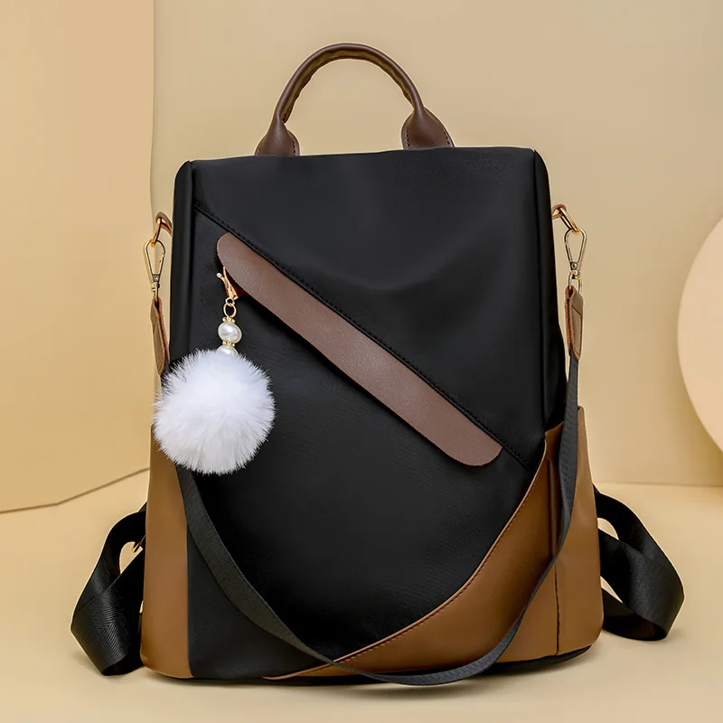

2025 New Anti-theft Backpack Fashionable Soft Leather Large Capacity Travel Backpack Dual-purpose Single-shoulder School Bag