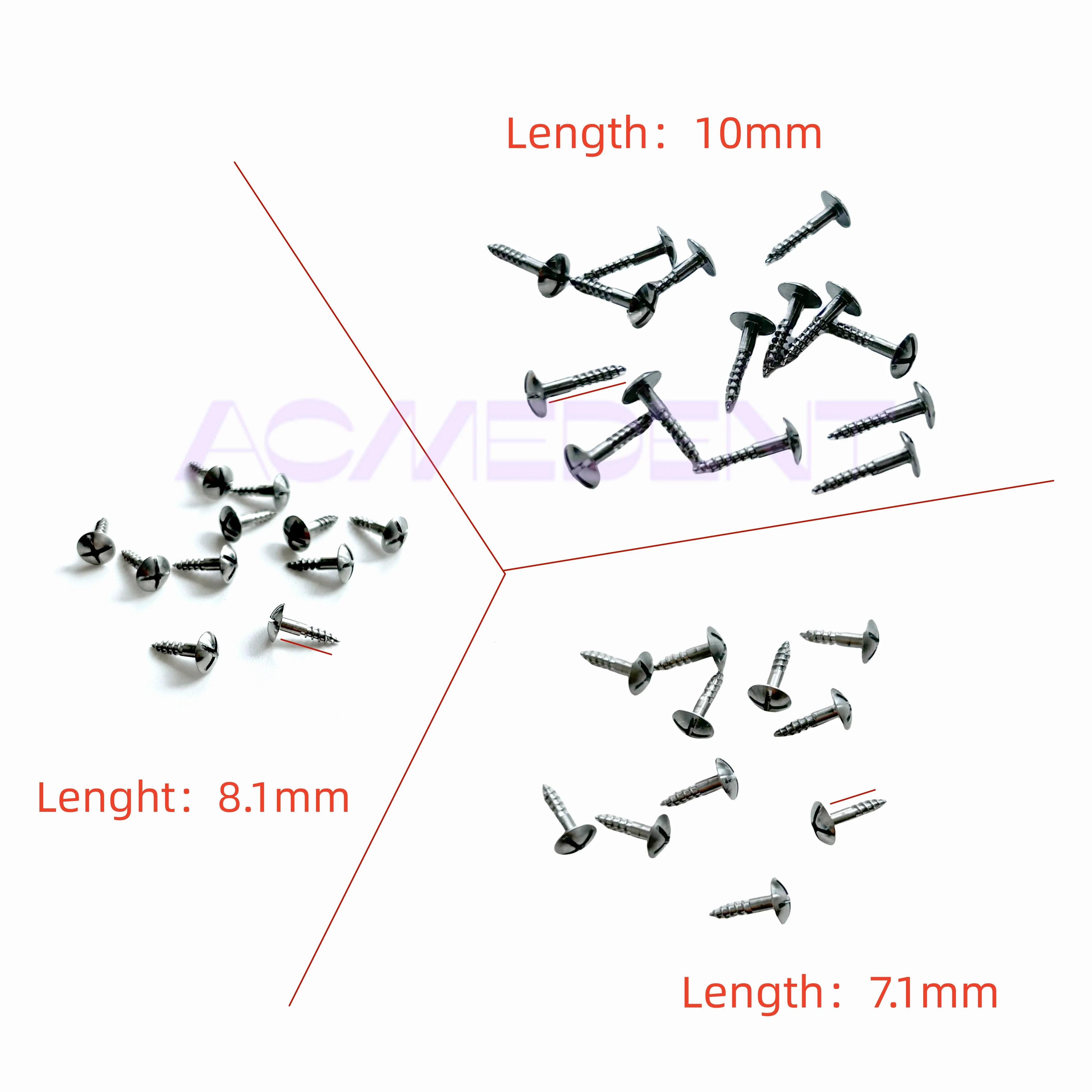 Titanium Alloy Implante Dental Tenting Parafuso, Driver Handle, osso fixação de membrana pinos, 7mm, 8mm, 10mm, GBR