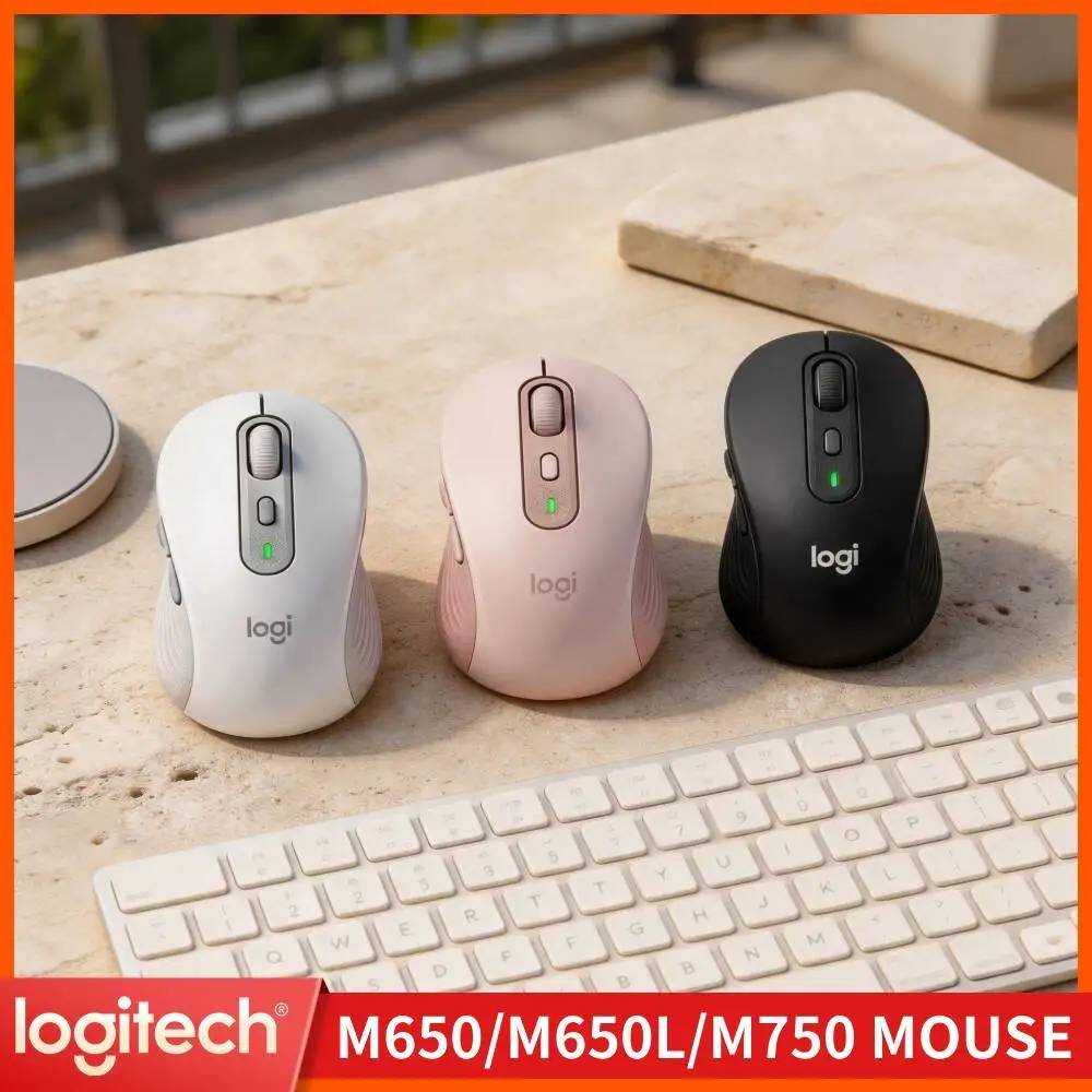 Ergonomic M750 Wireless Mouse - Custom Shortcut Buttons, 4000 DPI Precision, Dual Connection, Home Essential Tool