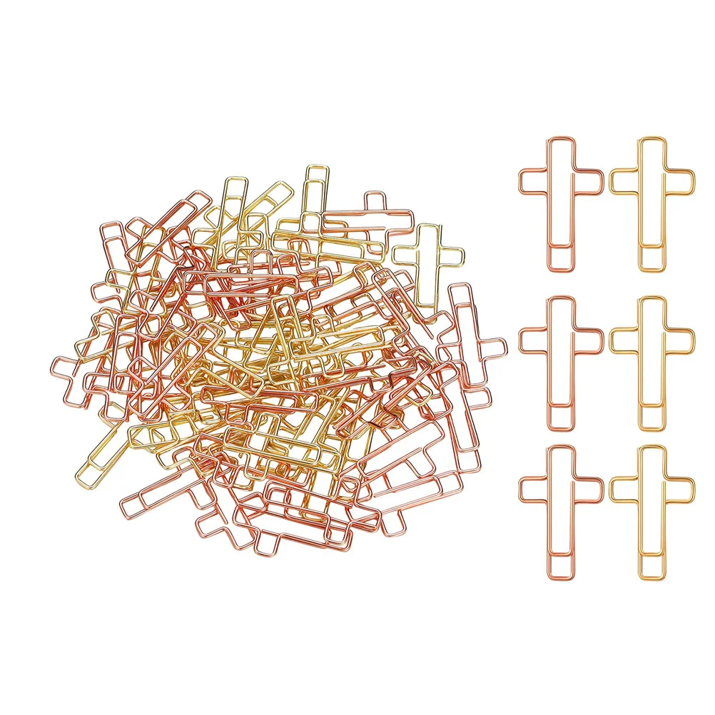 

40 Pcs Jumbo Paper Clips Metal Cross Shape Bookmarks Office Stationery Supplies The File Clamps Documents Paperclips Memo