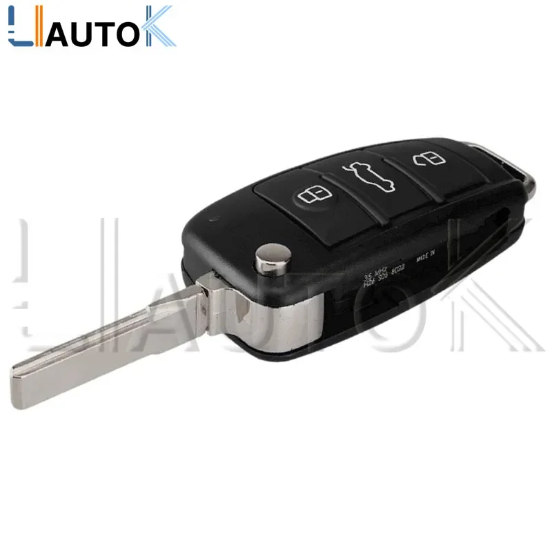 Folding Car Key Case For Audi Q7 B7 Q3 A3 TT A2 A8 A6 A6L A4 S5 C5 C6 B6 Replacement Remote Car Key Shell Flip Key 3 Buttons view 4