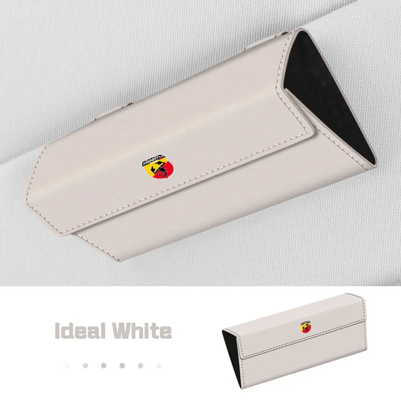 Leather Car Visor Glasses Case Portable For FIAT Abarth 500 124 595 Ducato Panda Grande Punto Tipo Sunglasses Storage Box Clip