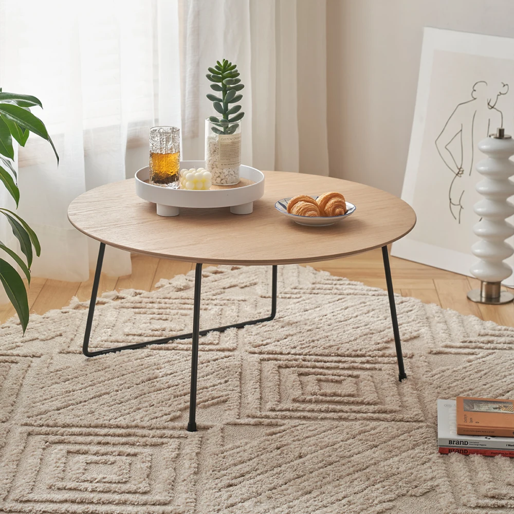 

Minimalist Modern round Coffee Table Small Apartment Living Room Bedroom Home Furniture Design