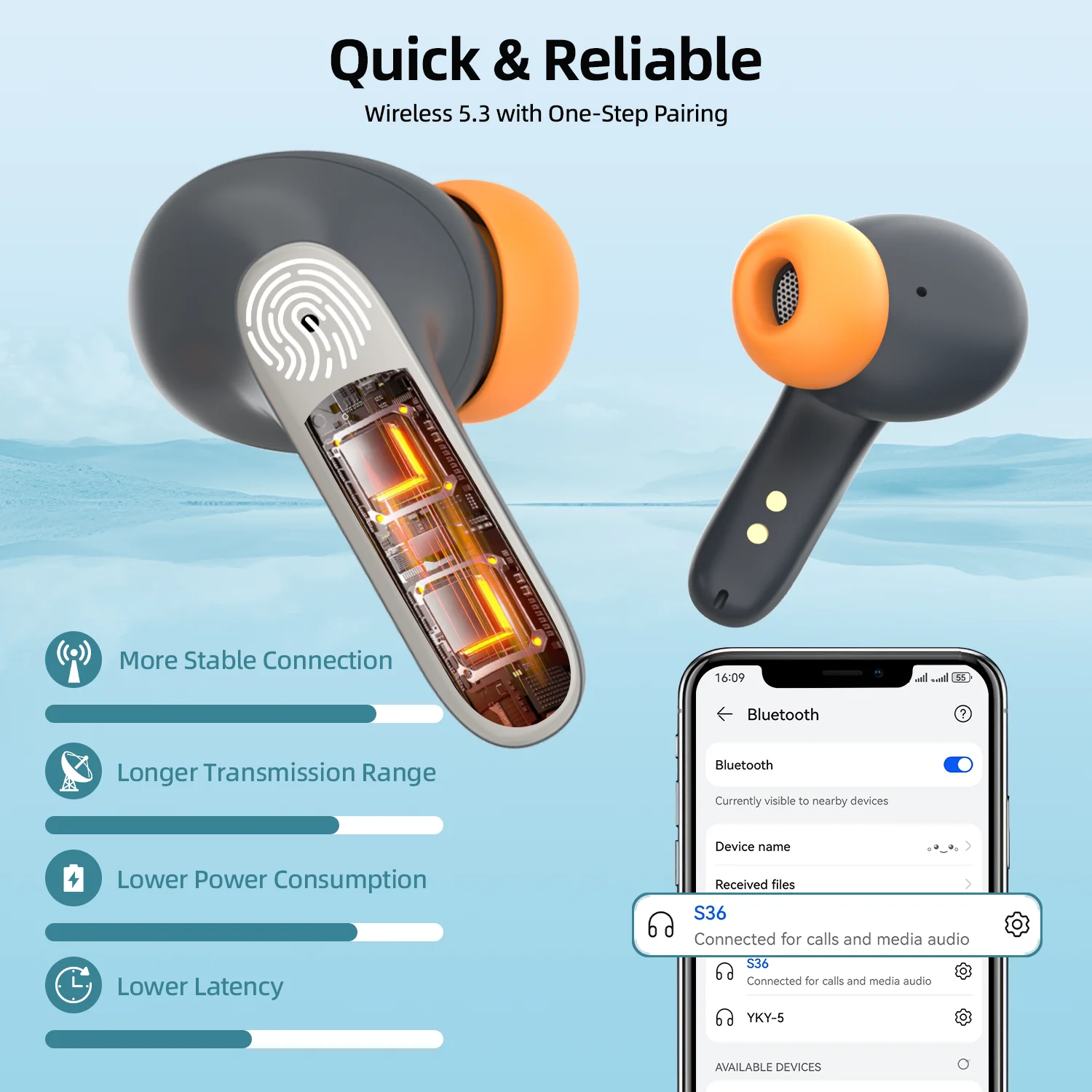 Wireless ANC Bluetooth Ear Buds 5