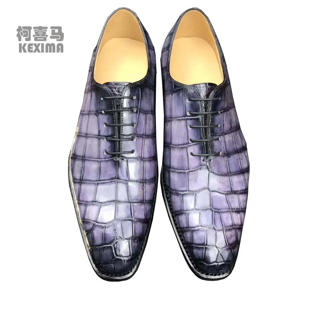 yingshang new arrival men dress shoes male formal shoes men crocodile leather shoes male crocodile shoes for male color rubbing