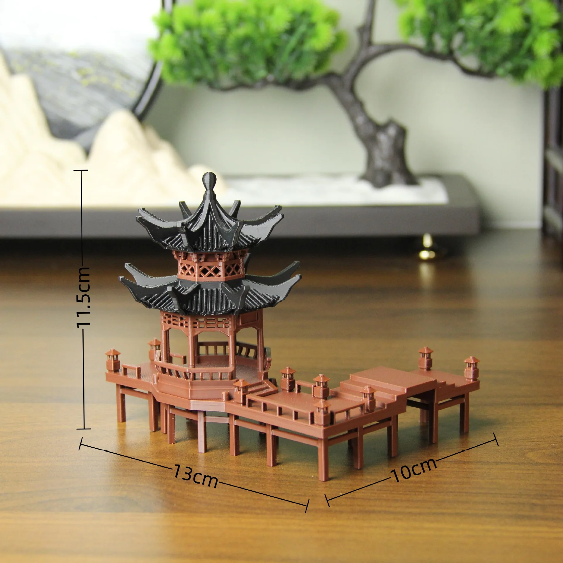 

Ancient Asian Pavilion Miniature Chinese Style Bonsai Landscaping Ornament Fish Tank Terrarium Decoration Plastic Aquarium