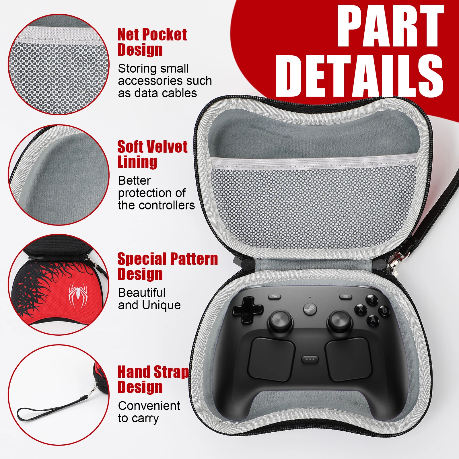 

EVA Carrying Case Game Controller Holder Protective Cover Hard Shell Compatible with Steam Controller 2 2026