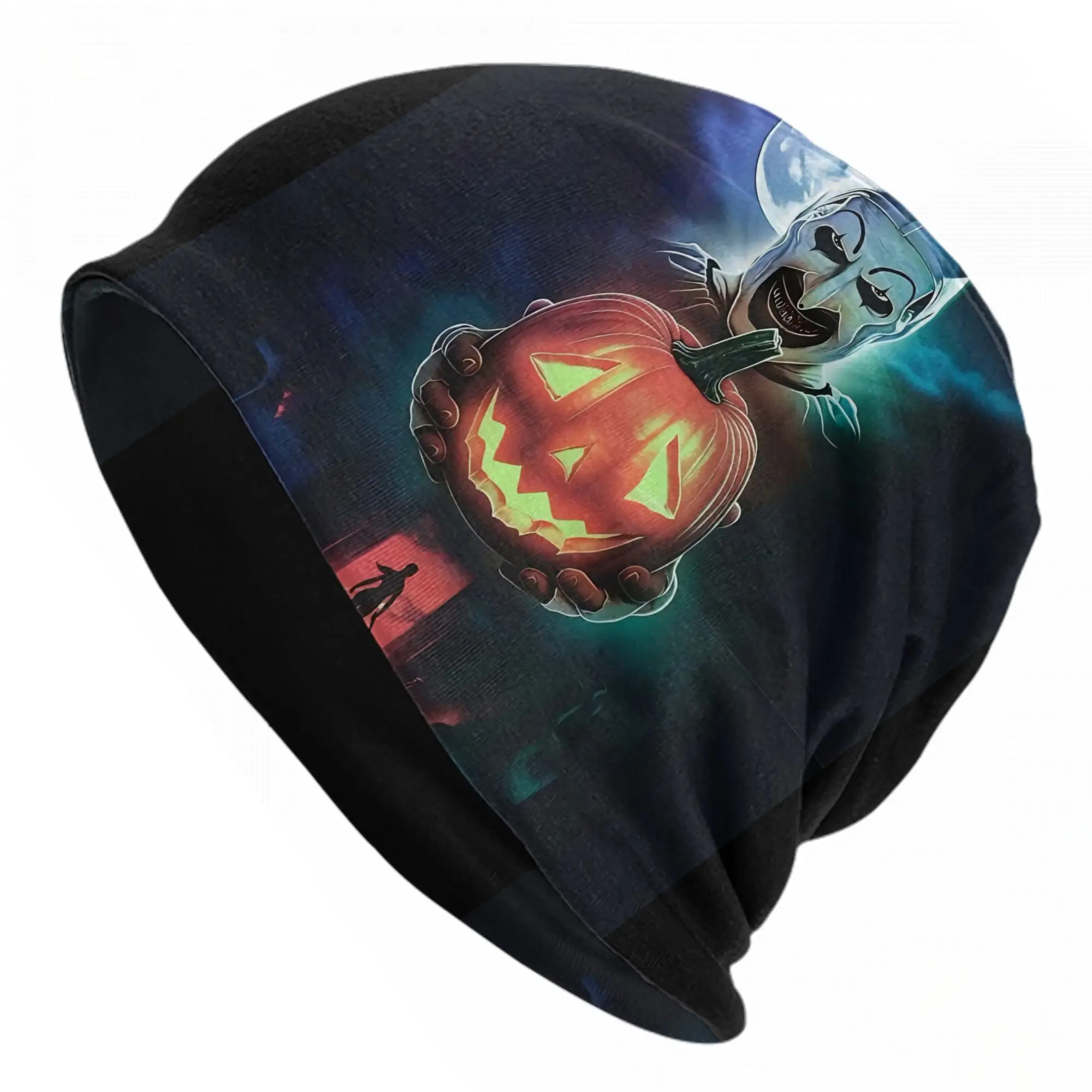 Terrifier Halloween pumpkin Bonnet Hat Goth Outdoor Horror Movie Skullies Beanies Hat Unisex Warm Head Wrap Caps