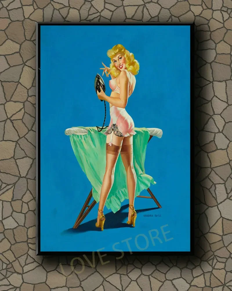 P397 Vintage Beautiful Pin-up Girl Classic Picture 530 Silk Fabric Poster Art Decor Indoor Painting Gift