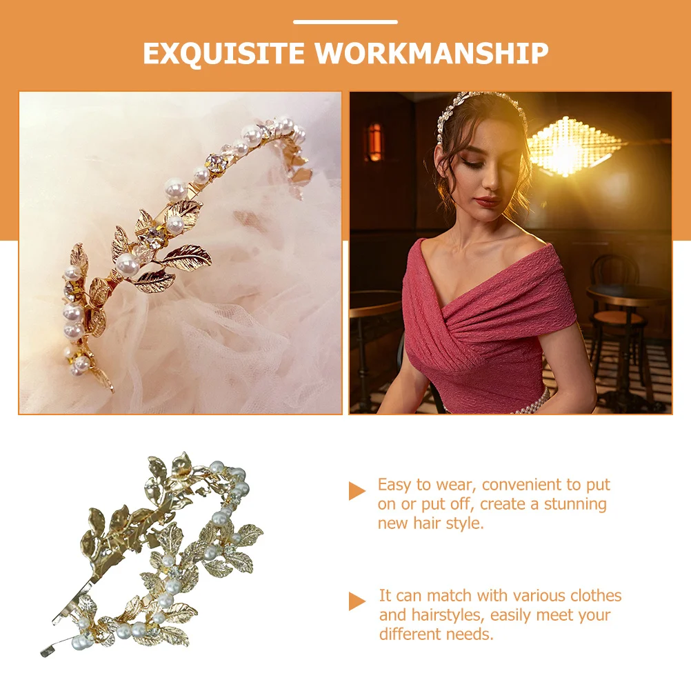 

Baroque Gold Bridal Pearls Headband Metal Leaf Wedding Hair Accessory Bride Headpiece Bridal Headband Wedding Headpiece