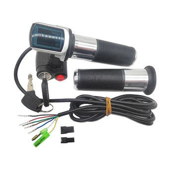 36v 48 48v電動自転車/スクーター/オートバイ/電動自転車ガスハンドル/スロットル/アクセルツイストグリップシルバー色クルーズ機能