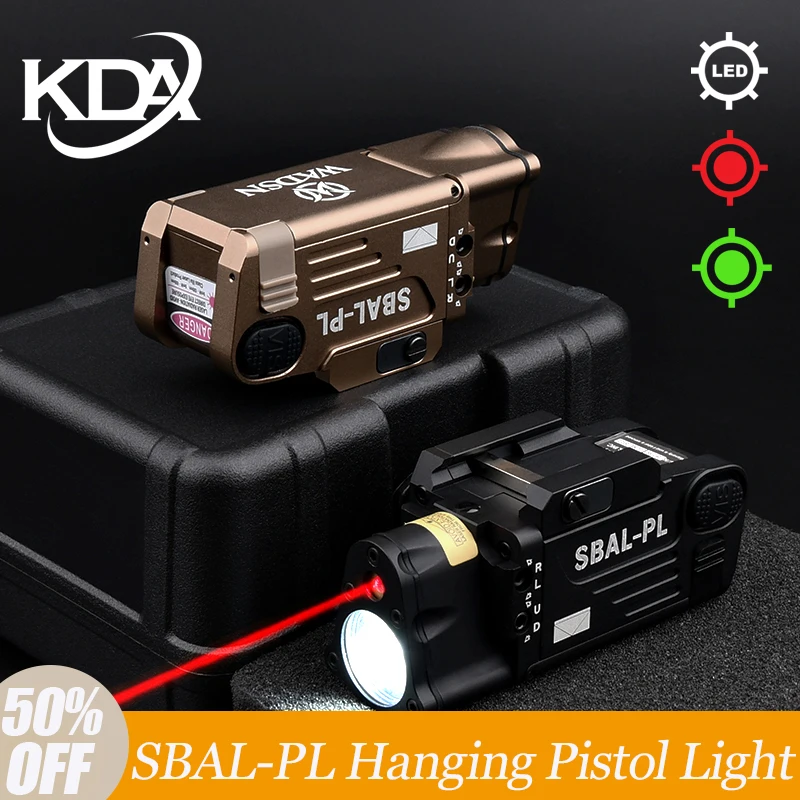 WADSN SBAL-PL Hanging Pistol Hunting LED White Light Red Dot Green Laser Strobe Airsoft Fit 20mm Rail Accessory