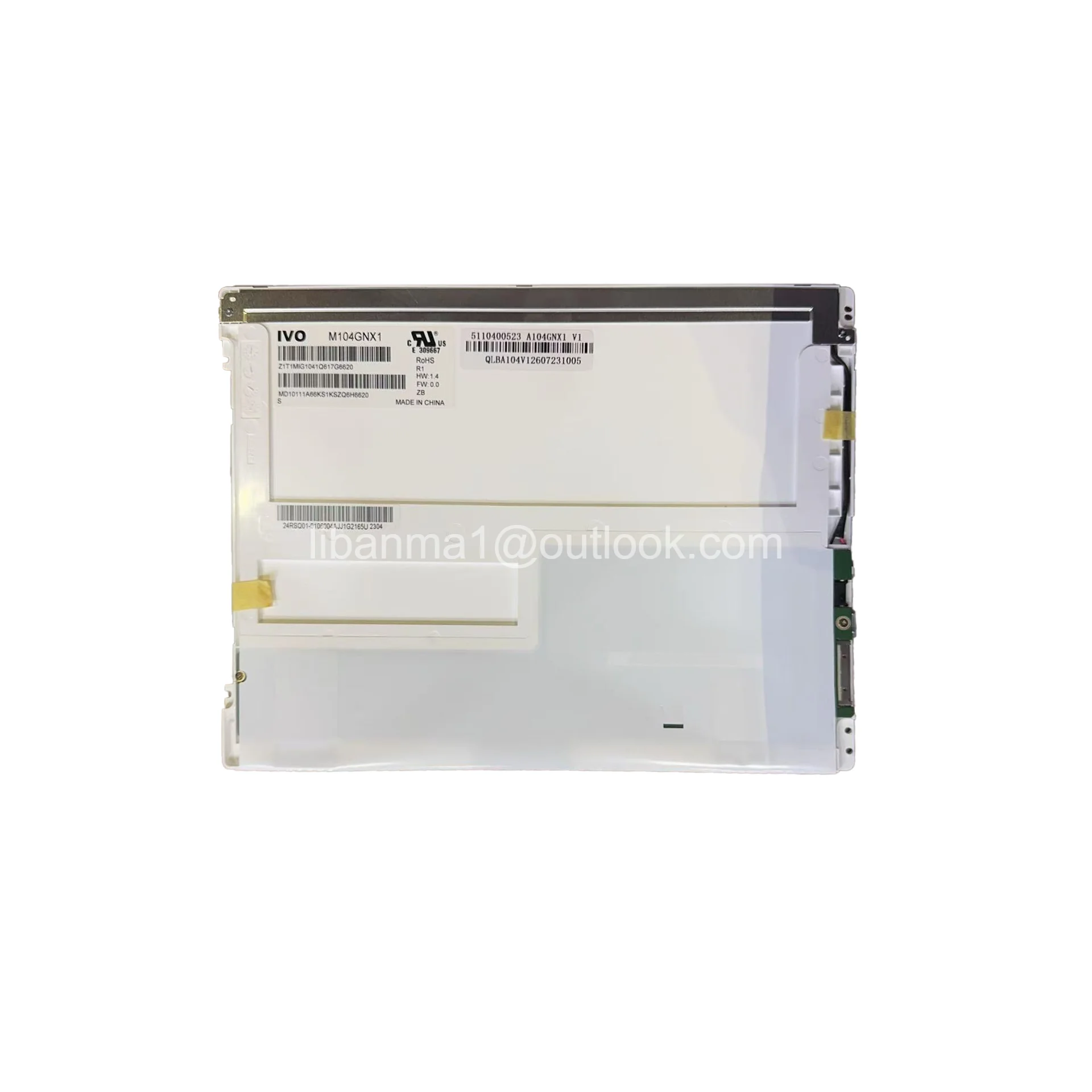 10.4 Inch M104GNX1 R1 LCD Screen 1024×768 XGA LVDS For Industrial HMI Medical Equipment Replacement Display