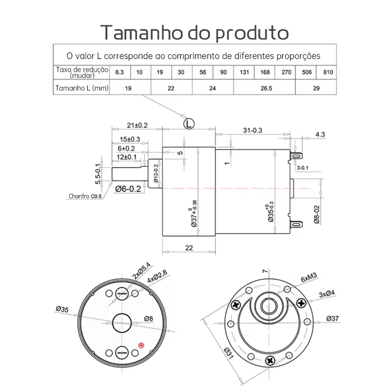 JGB37-3530 12/24v DC Gear Motor All Metal Gear Box 7RPM-960 RPM Gearmotor Motop High Torque Eccentric Shaft Geared Motor