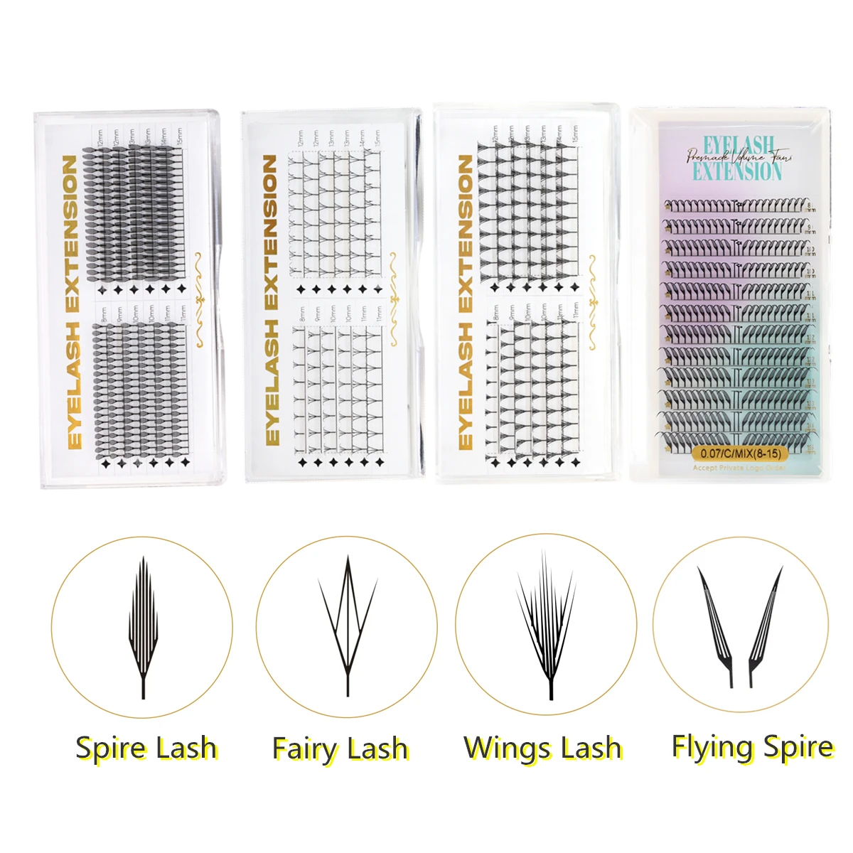 

AGUUD Anime Spike Lash Extension, Natural Light Plume Fluttering Manga Lashes, Premade Spire Eyelash Manga Wing Eyelashes