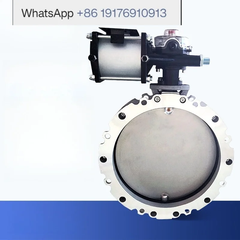 Pneumatic dust butterfly valve stainless steel powder DN300 single/double flange butterfly valve plate valve