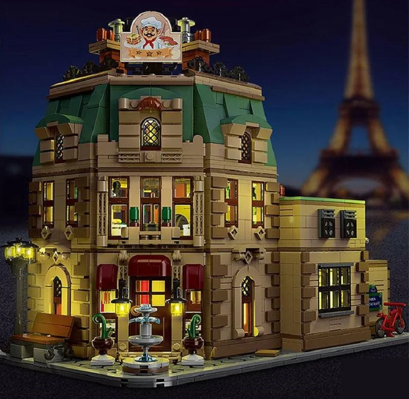 

DIY 10212 Parisian Restaurant Model Modular Street View Series Building Blocks Gift toys Educational Halloween, Christmas gifts