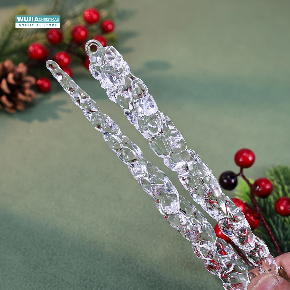 10pcs New Year Simulation Icicles Pendants Christmas Tree Hanging Acrylic Fake Ice Winter Holiday Party Supplies Navidad 15/21cm