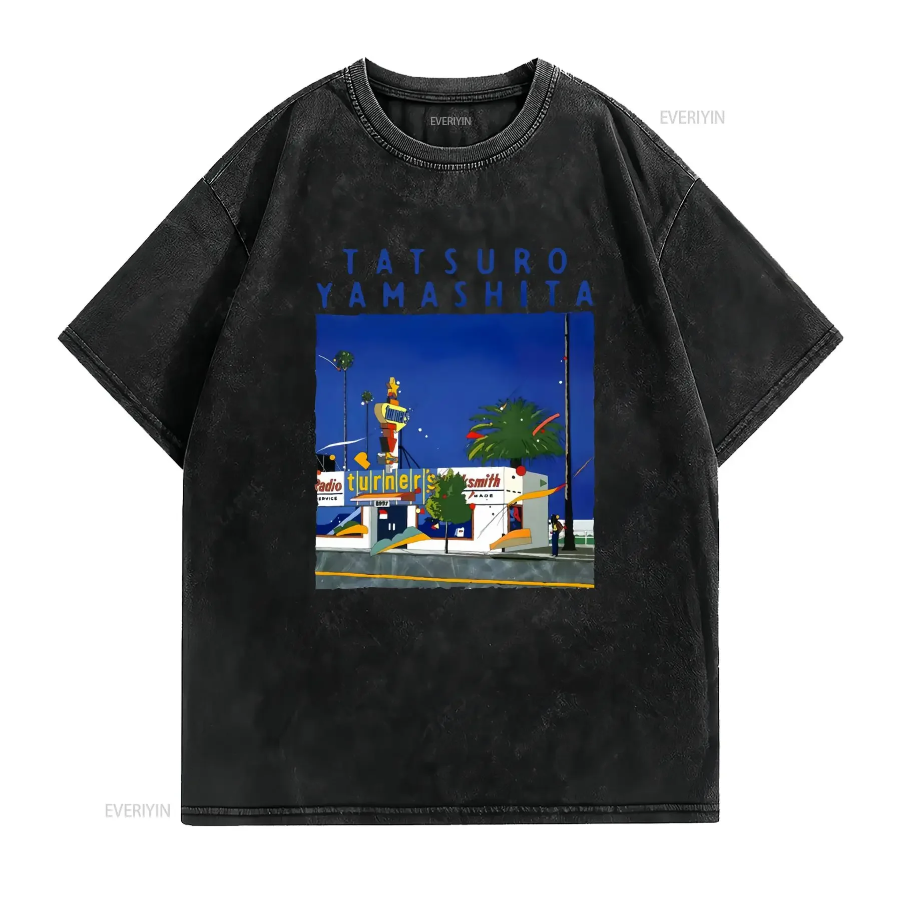 Tatsuro Yamashita T Shirt CITY POP JAPANESE vintage Washed Comfortable Versatile streetwear homme graphic fashion Soft Casual