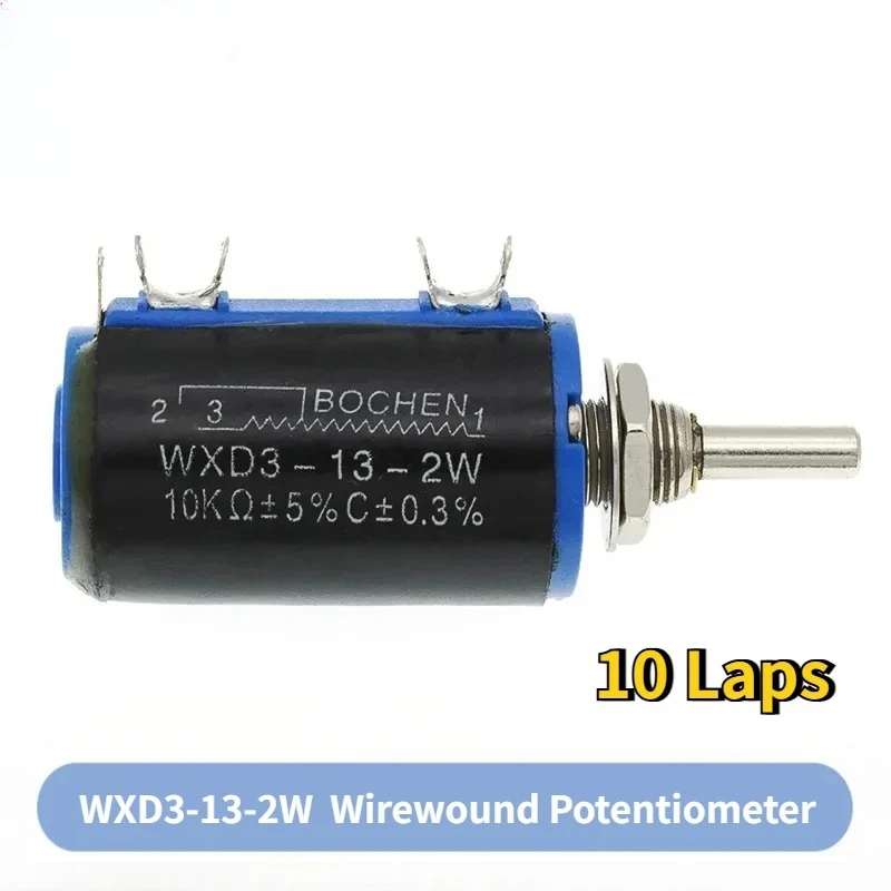 1PCS WXD3-13-2W Multi-turn Potentiometer 10K 1K 4.7K 6.8K 22K 68K 100K Ohm 10 Laps Wirewound Potentiometers Adjustable