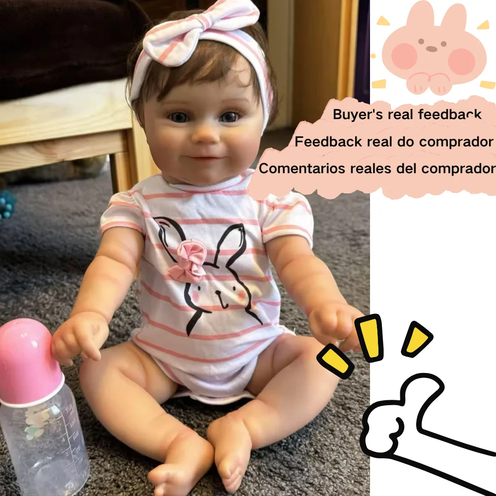 50CM Reborn Baby Doll Maddie Girl Hand-Detailed Painting with Visible Veins Lifelike 3D Skin Tone Merry Christmas Gift