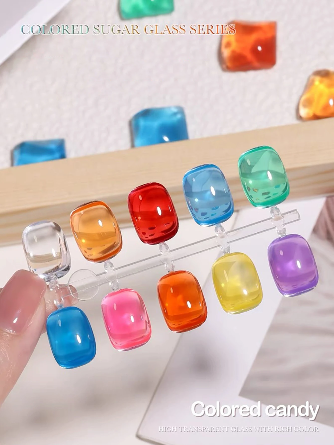 ยาทาเล็บเจลแก้วสีลูกกวาดน่ารัก ZH 1 ชิ้น สีฟ้าใหม่สำหรับฤดูร้อน - เนื้อเจลใสเงาสูง สำหรับตกแต่งเล็บ อุปกรณ์ทำเล็บ