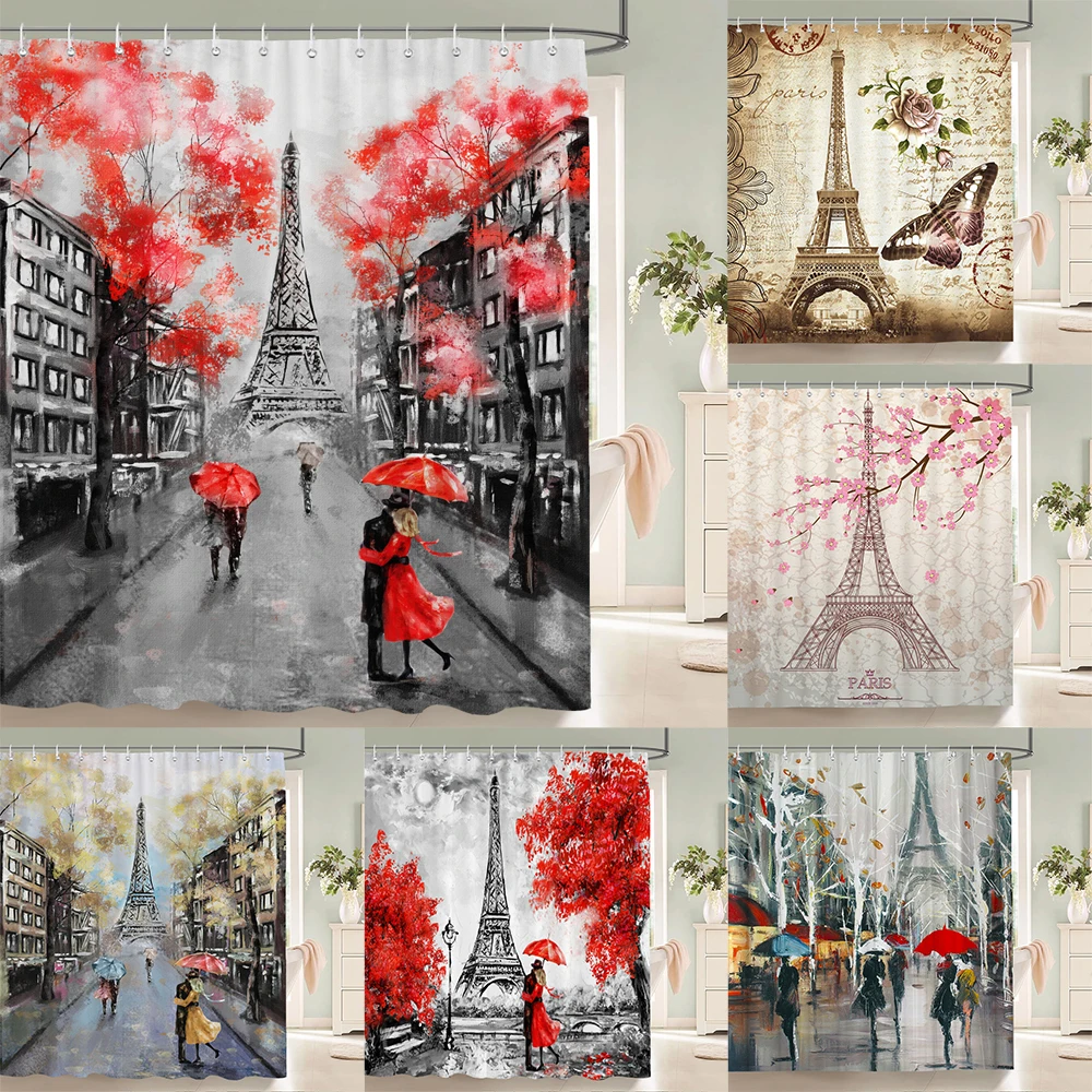 

Шторка для душа Парижская башня, полиэстер, 180*180 см