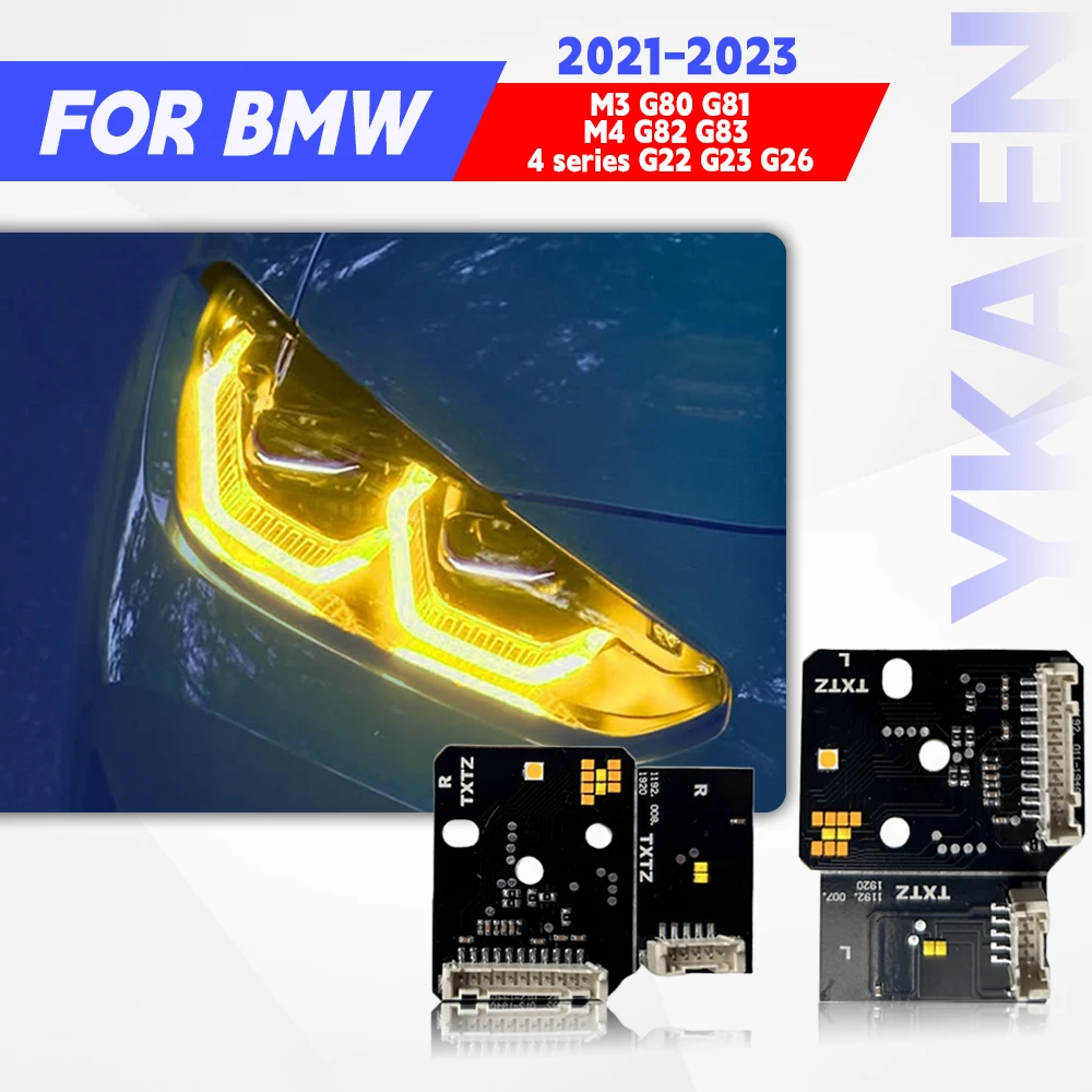 

Плата светодиодного модуля Yellow Angel Eyes DRL для BMW M3 M4 серии 4 G80 G81 G82 G83 G22 G23 G26 Лазерная фара дневного света