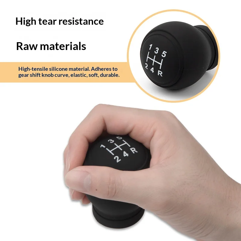 

5/6 Speed Manual Gear Shift Cover - Universal Silicone Round Grip, Non-Slip Car Gear Knob Protector Accessory 1PC