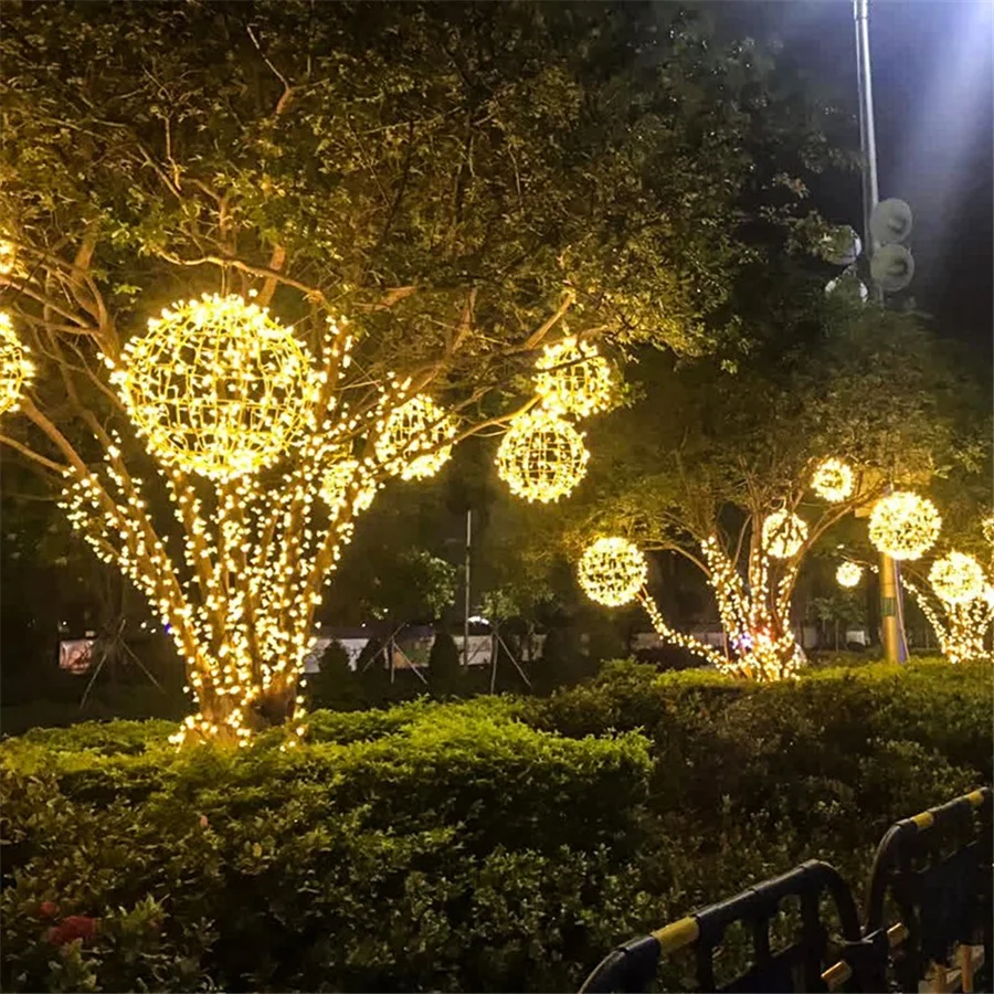 Lampu pohon Natal LED, lampu tali pohon Natal LED tahan air untuk dekorasi halaman belakang taman pesta pernikahan, lampu karangan bunga 30CM