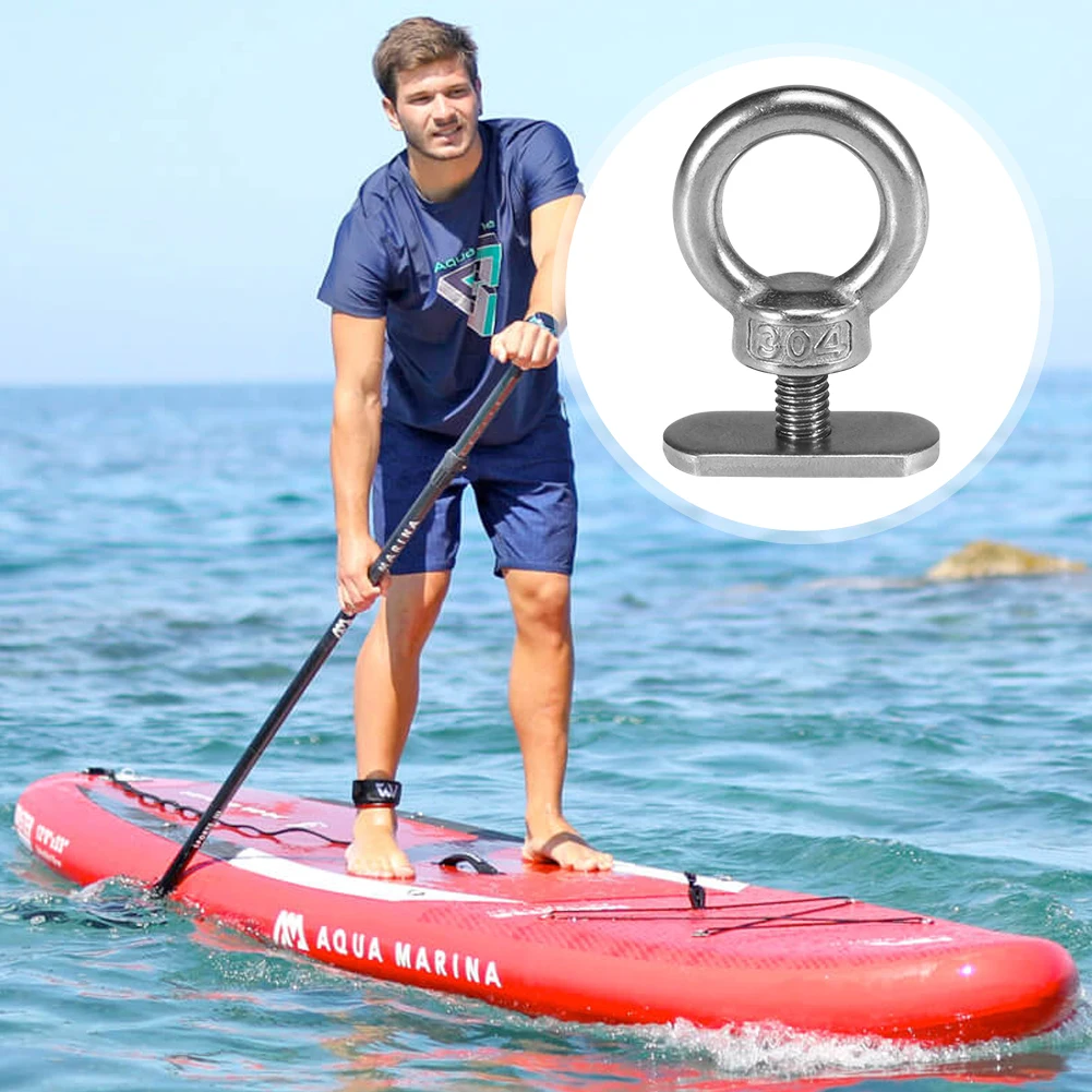 Montagem em pista de aço inoxidável caiaque amarrar ilhó caiaque montagem kit substituição caiaque amarrar parafuso olho para bungee cabo corda