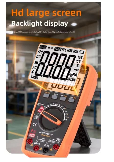 VICTOR 9825 Digital Multimeter 2500V High-Voltage 5999Counts HD Backlit Display NCV/T-RMS/REL Multi-functional Electric Tester