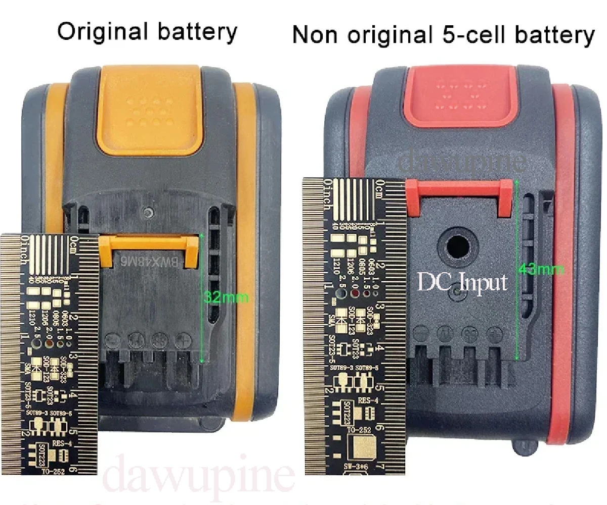 Kabelsplitter, verlängerter Leitungs-Gewichtsreduzierer-Adapter für Worx Lithium-Batterie, für DeWALT, für Milwaukee, für M18, für LXT-Maschine – Detail 2