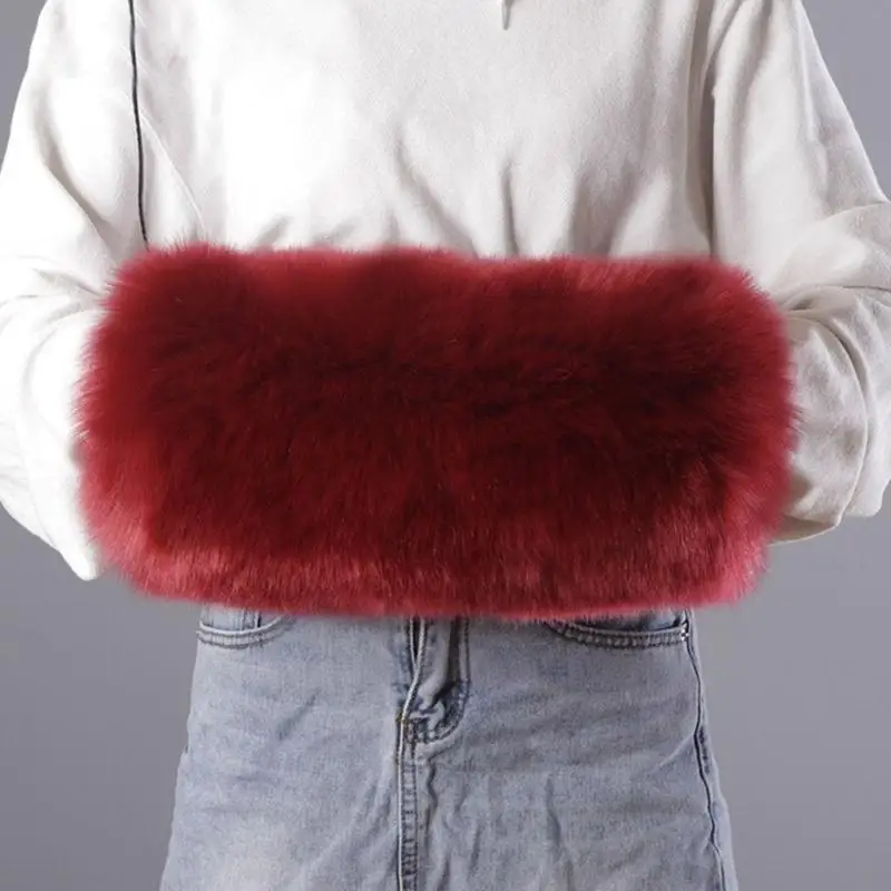 652F فراء صناعي خفيف الوزن وسميك دافئ لليد للشتاء والتنزه في الهواء الطلق لتدفئة اليد