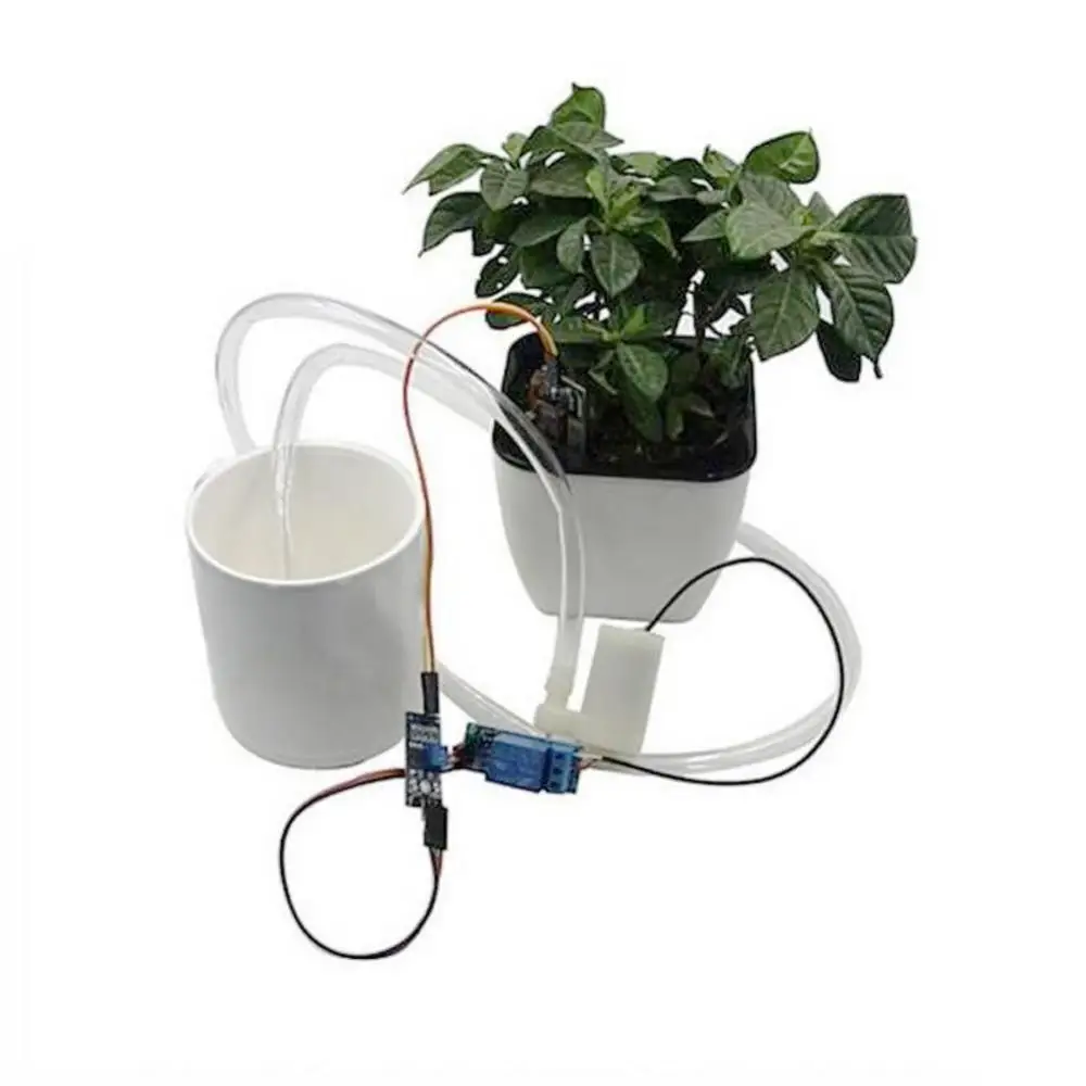 Garden Automatic Watering System Kit DIY Automatic Watering Irrigation System Soil Moisture Sensor Pump Module Kit Drip Watering