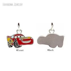10Pcs Wholesale Pendant Enamel Copper Jewelry Metal Silver Color Car Charms PM52692