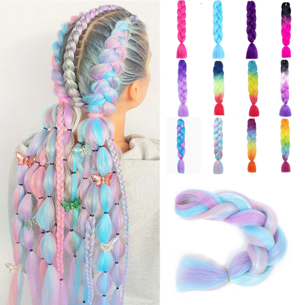 

Женский аксессуар для волос из цветного синтетического материала, длиной 24 дюйма, подходит для ежедневного использования и праздничных вечеринок.