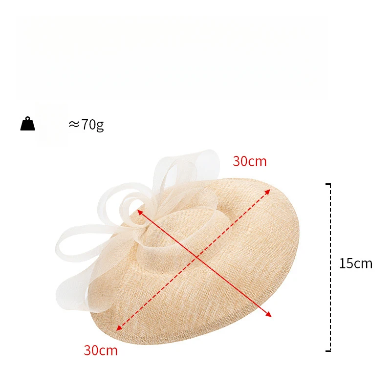 2026 New Arrival Big Brim Bow Hat Women Luxury French Retro Headpiece Lady Cocktail Tea Party Hat Summer Sun Capeline