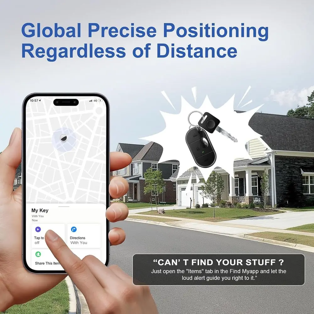 Dual Pack Certified Trackers with Find My Integration, Keyring Option, Waterproof, Long Battery Life, Wallet & Bag Compatible Ho