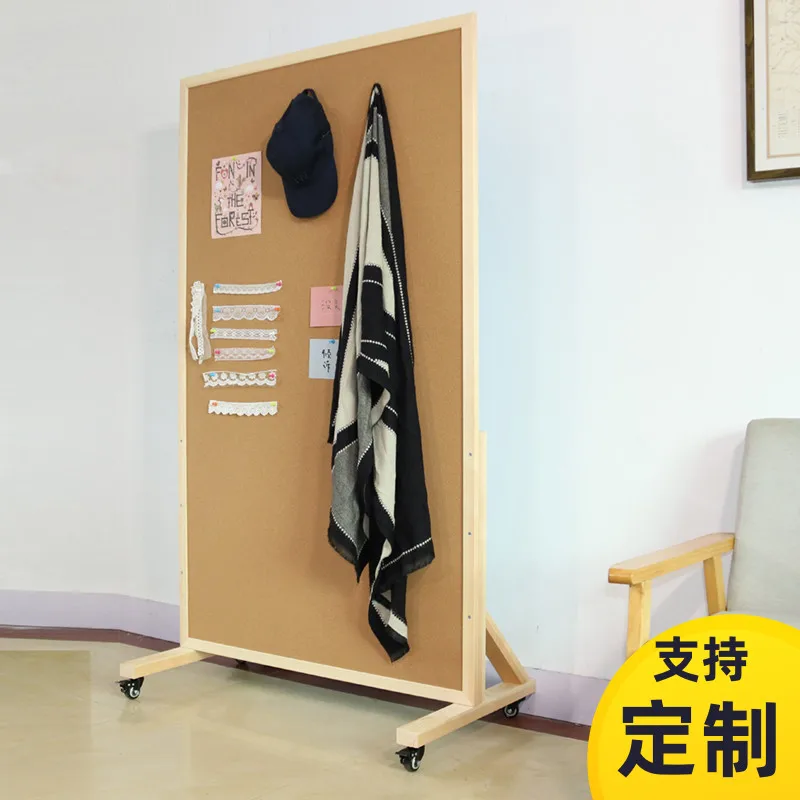 

Movable cork board photo wall floor-to-ceiling vertical bracket message display board announcement board felt display scho