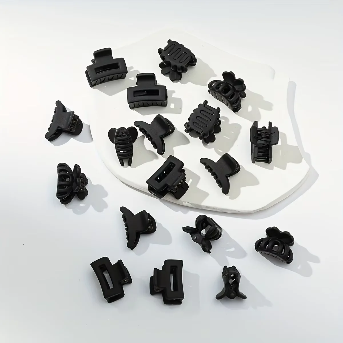 Gymdream Store 18Pcs/set Elegant Geometric Square Bow Black Small Hair Claws Clip Hairpins Barrette Headwear For Women Girls Hair Accessories