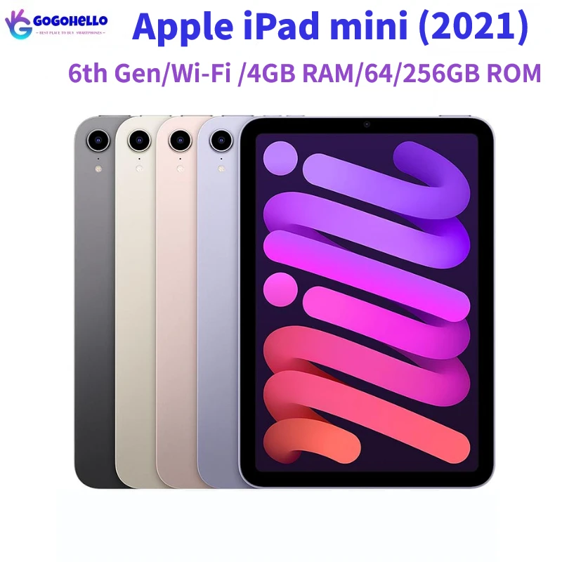 기존 Apple iPad mini 2021 iPad mini 6세대 Wifi ROM 64/256GB 4GB RAM 8.3'' 8MP IPS LCD Apple A15 Bionic 95% 새 태블릿