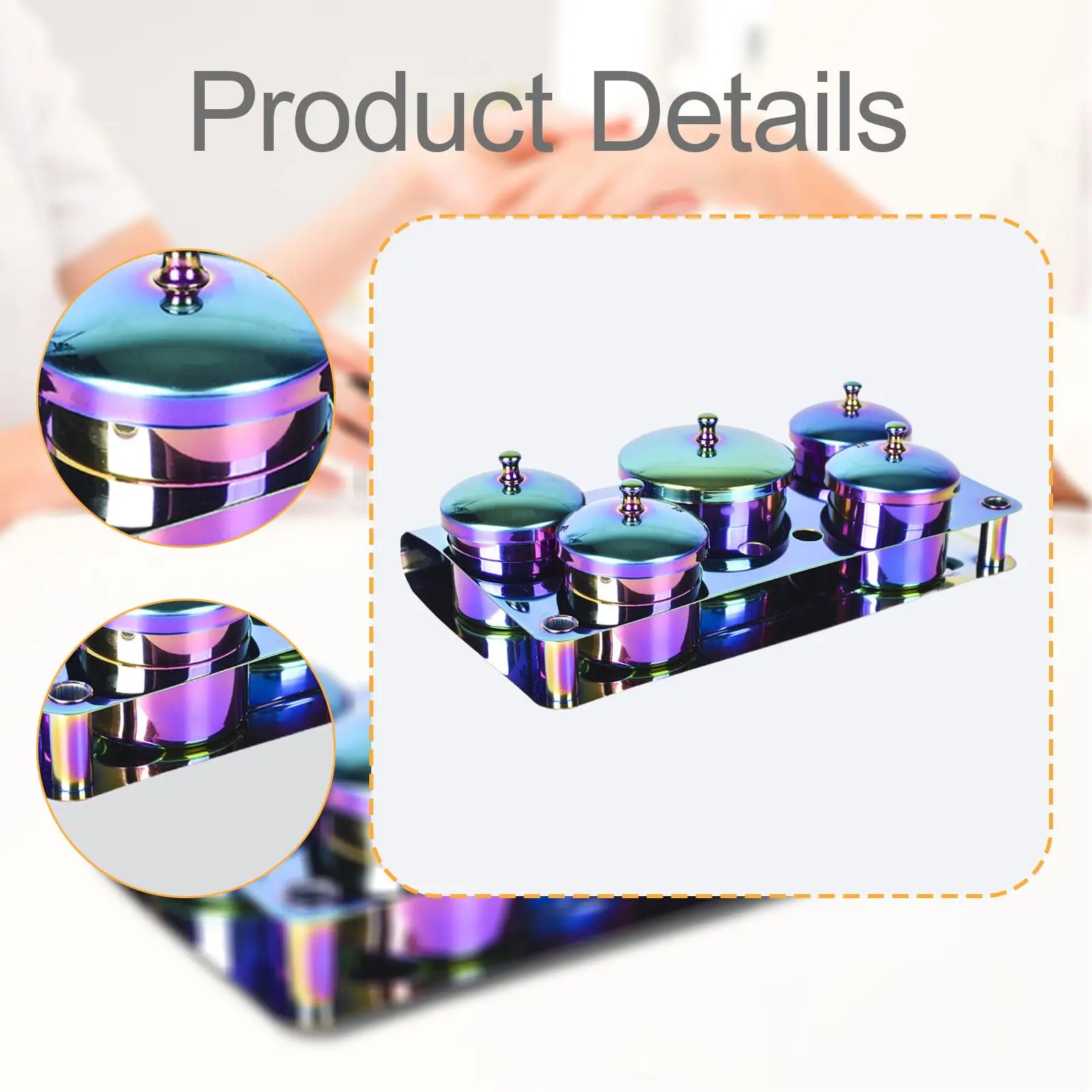 5Pcs Nail Dappen Dish, Cups Equipment Holder Acrylic Liquid Powder Dappen Dish for Manicure Care Tools, Powder, Acrylic Nails